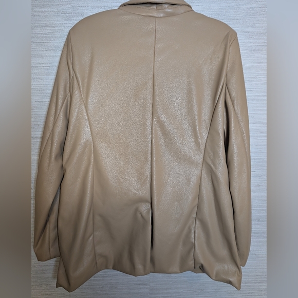 Joie Tan Faux Leather Blazer XL - Picture 8 of 10